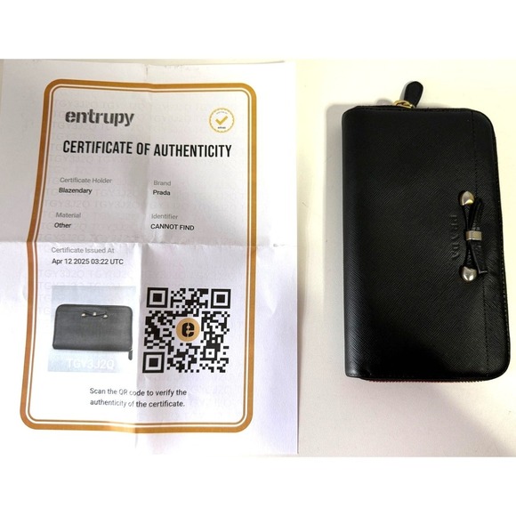 PRADA Saffiano Wallet Leather Zip Around Continental Black Tassles New w/ Box - Picture 6 of 7